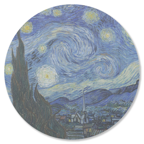 Custom The Starry Night (Van Gogh 1889) Round Rubber Backed Coaster