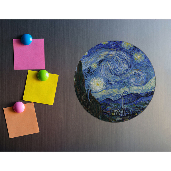 The Starry Night (Van Gogh 1889) Round Fridge Magnet - LIFESTYLE