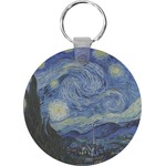 The Starry Night (Van Gogh 1889) Round Plastic Keychain