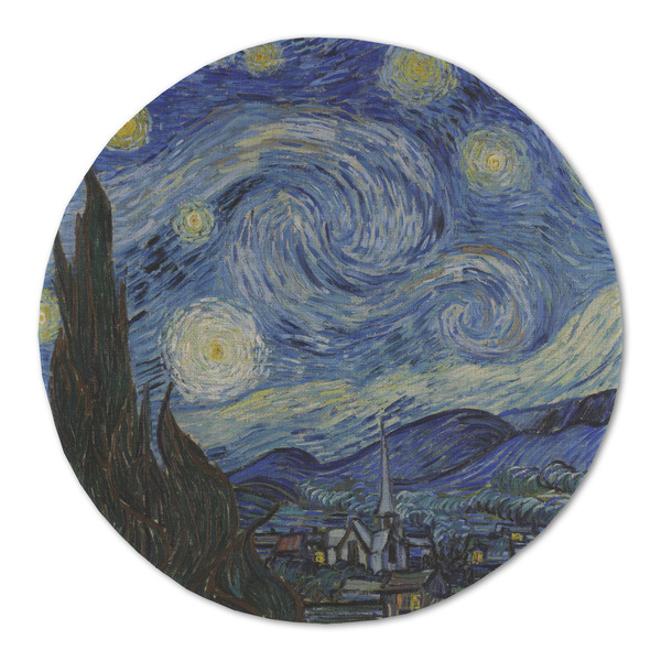 Custom The Starry Night (Van Gogh 1889) Round Linen Placemat - Single Sided