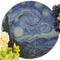 The Starry Night (Van Gogh 1889) Round Linen Placemats - Front (w flowers)
