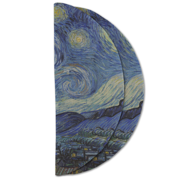 The Starry Night (Van Gogh 1889) Round Linen Placemats - HALF FOLDED (double sided)