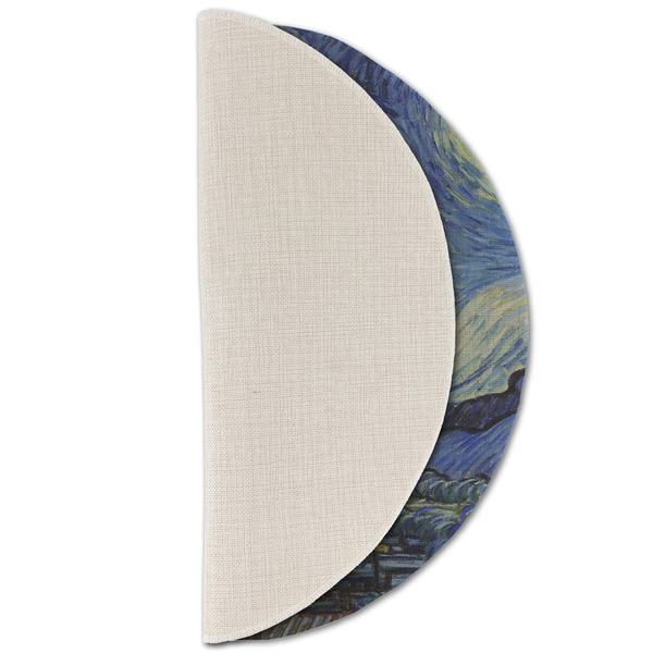 The Starry Night (Van Gogh 1889) Round Linen Placemats - HALF FOLDED (single sided)