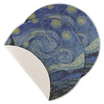 The Starry Night (Van Gogh 1889) Round Linen Placemat - Single Sided - Set of 4