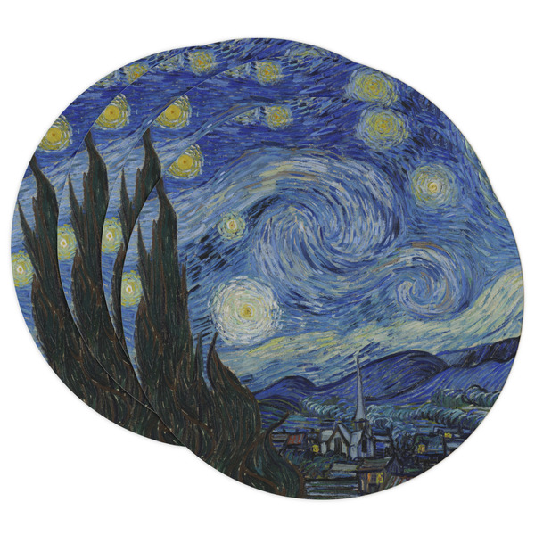Custom The Starry Night (Van Gogh 1889) Round Paper Coasters