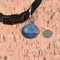 The Starry Night (Van Gogh 1889) Round Pet ID Tag - Small - In Context