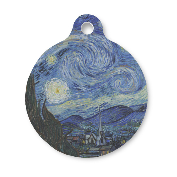 Custom The Starry Night (Van Gogh 1889) Round Pet ID Tag - Small