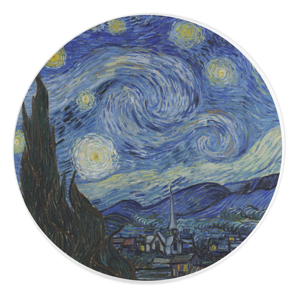 Custom The Starry Night (Van Gogh 1889) Round Stone Trivet