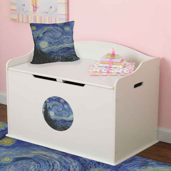 The Starry Night (Van Gogh 1889) Round Wall Decal on Toy Chest