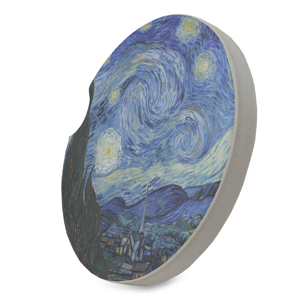 The Starry Night (Van Gogh 1889) Sandstone Car Coaster - STANDING ANGLE