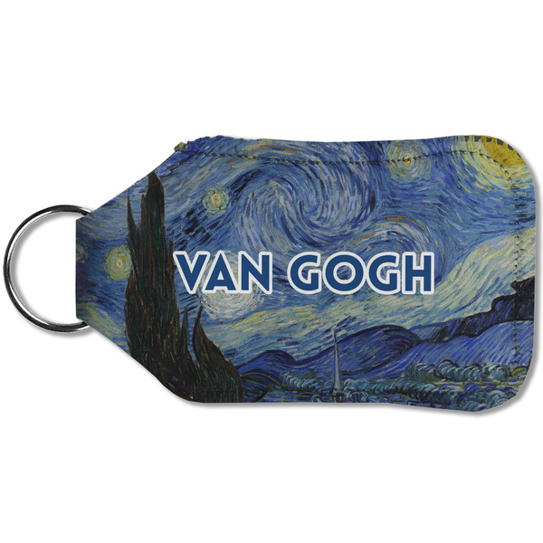 The Starry Night (Van Gogh 1889) Sanitizer Holder Keychain - Small (Back)