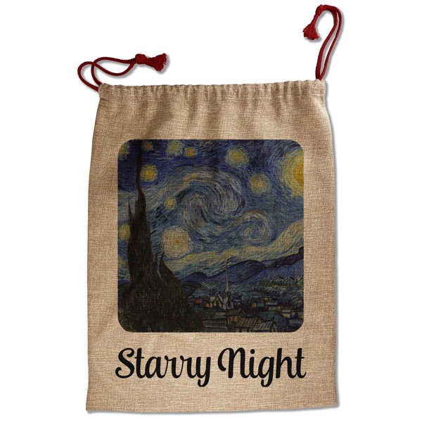 The Starry Night (Van Gogh 1889) Santa Bag - Front
