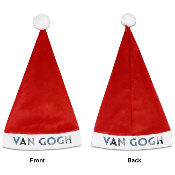 Custom The Starry Night (Van Gogh 1889) Santa Hat - Front & Back