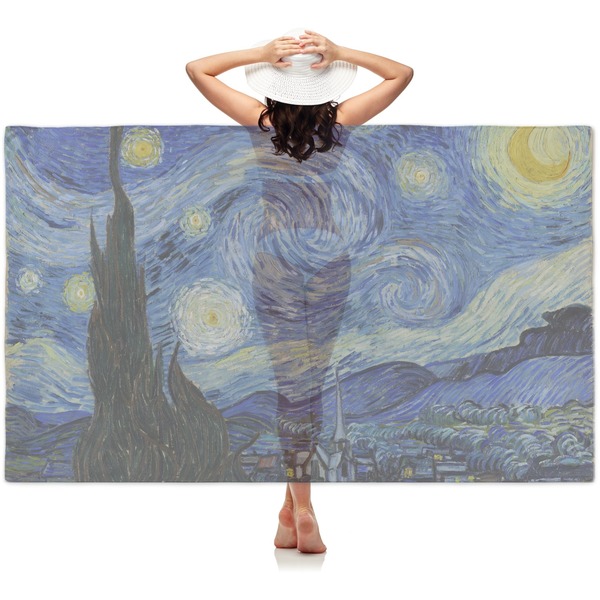 Custom The Starry Night (Van Gogh 1889) Sheer Sarong