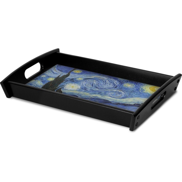 The Starry Night (Van Gogh 1889) Serving Tray Black - Corner