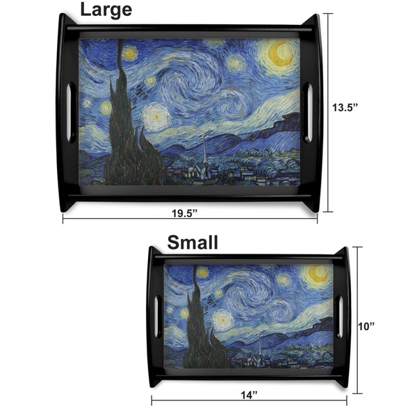 The Starry Night (Van Gogh 1889) Serving Tray Black Sizes