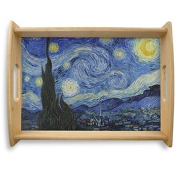 The Starry Night (Van Gogh 1889) Natural Wooden Tray - Large