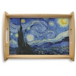 The Starry Night (Van Gogh 1889) Natural Wooden Tray - Small