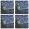 The Starry Night (Van Gogh 1889) Set of 4 Sandstone Coasters - See All 4 View