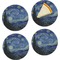 The Starry Night (Van Gogh 1889) Set of 4 Glass Appetizer / Dessert Plate 8"