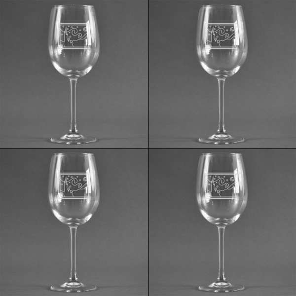 The Starry Night (Van Gogh 1889) Set of Four Personalized Wineglasses (Approval)