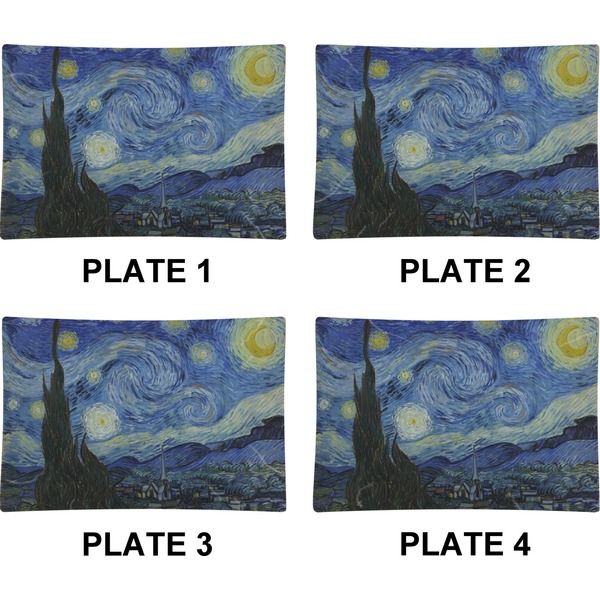 The Starry Night (Van Gogh 1889) Set of Rectangular Appetizer / Dessert Plates (Approval)