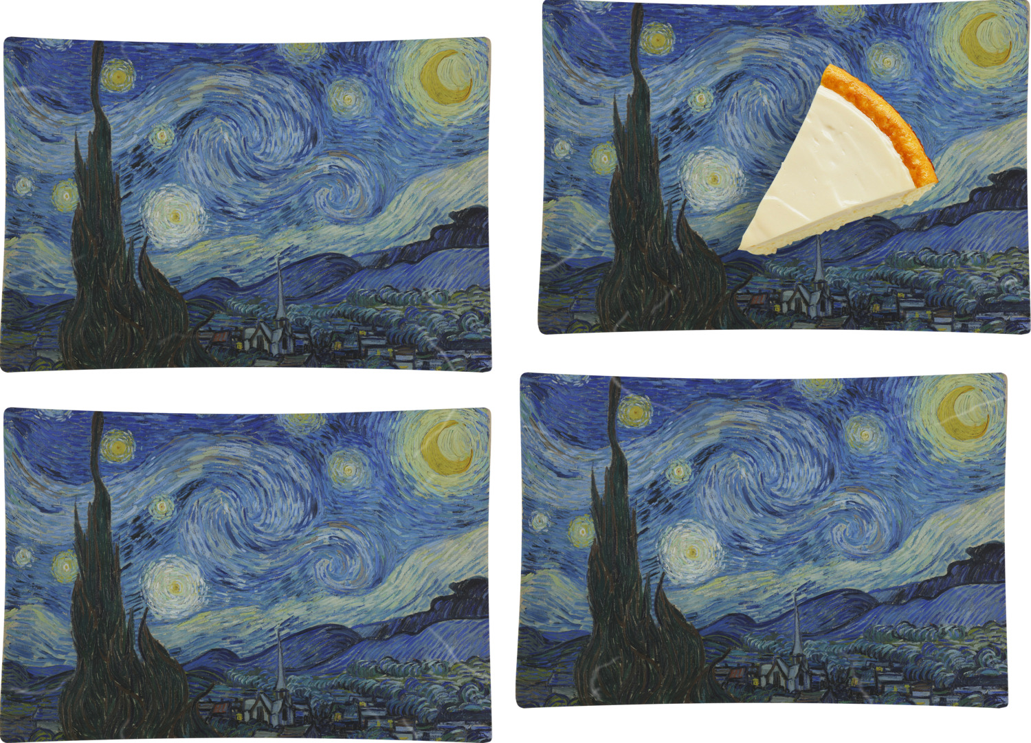 Van Gogh 1889 The Starry Night Glass Appetizer//Dessert Plate 8