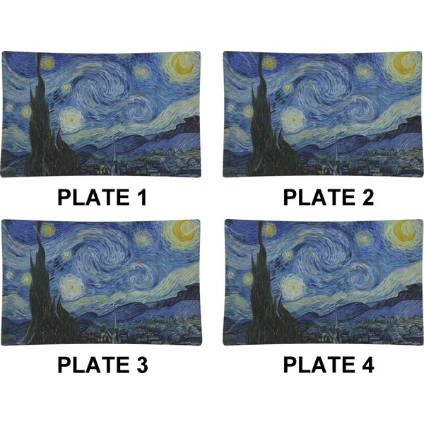 The Starry Night (Van Gogh 1889) Set of Rectangular Dinner Plates (Approval)