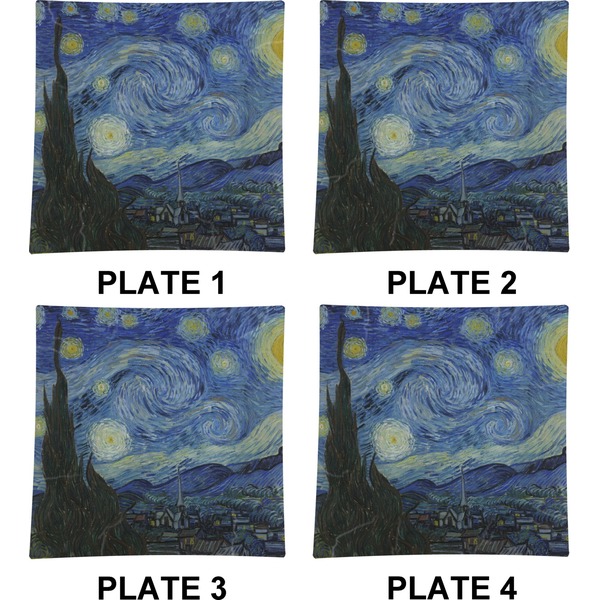 The Starry Night (Van Gogh 1889) Set of Square Dinner Plates (Approval)