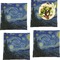 The Starry Night (Van Gogh 1889) Set of 4 Glass Square Lunch / Dinner Plate 9.5"