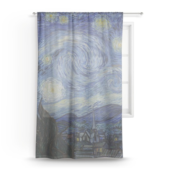 Custom The Starry Night (Van Gogh 1889) Sheer Curtain - 50"x84"