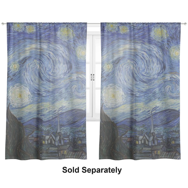 The Starry Night (Van Gogh 1889) Sheer Curtains