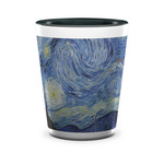 The Starry Night (Van Gogh 1889) Ceramic Shot Glass - 1.5 oz - Two Tone - Single