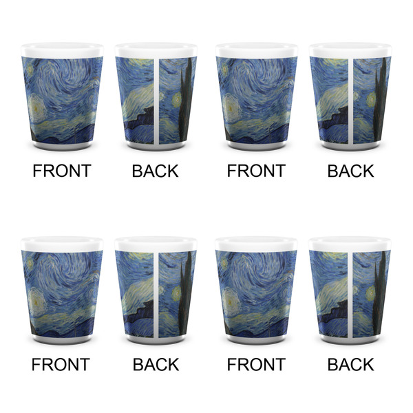 The Starry Night (Van Gogh 1889) Shot Glass - White - Set of 4 - APPROVAL