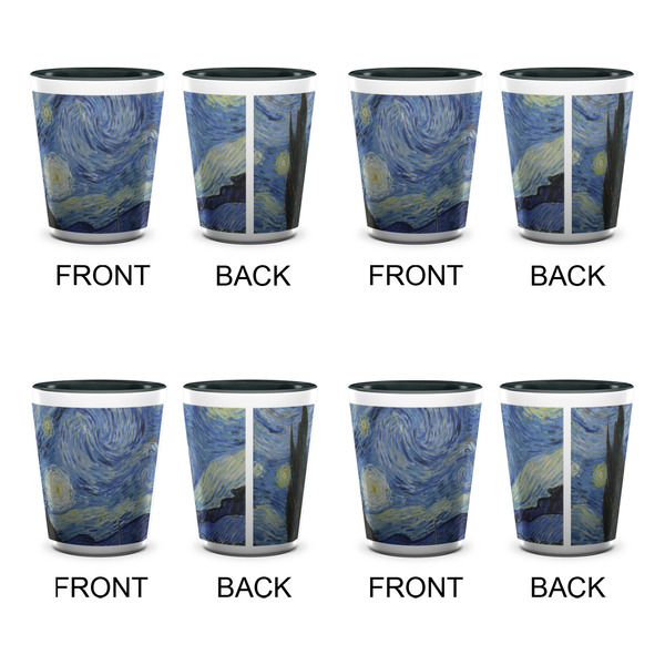 The Starry Night (Van Gogh 1889) Shot Glassess - Two Tone - Set of 4 - APPROVAL