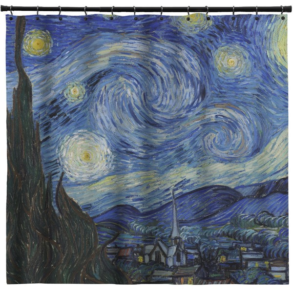 Custom The Starry Night (Van Gogh 1889) Shower Curtain - 71" x 74"