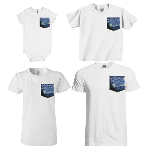 The Starry Night (Van Gogh 1889) Sized Pockets on Various Products