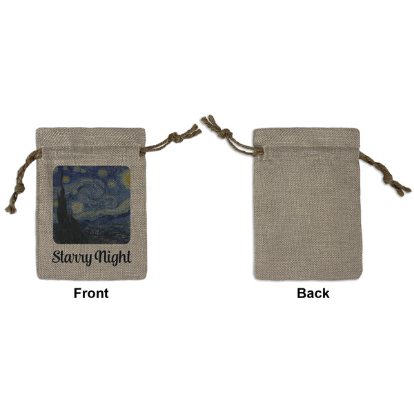 The Starry Night (Van Gogh 1889) Small Burlap Gift Bag - Front Approval