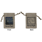 The Starry Night (Van Gogh 1889) Small Burlap Gift Bag - Front & Back
