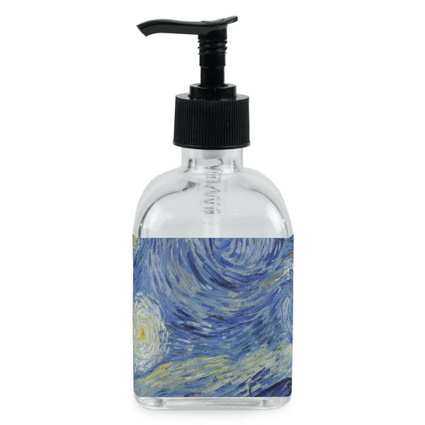 Custom The Starry Night (Van Gogh 1889) Glass Soap & Lotion Bottle - Single Bottle