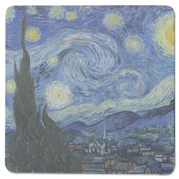 Custom The Starry Night (Van Gogh 1889) Square Rubber Backed Coaster