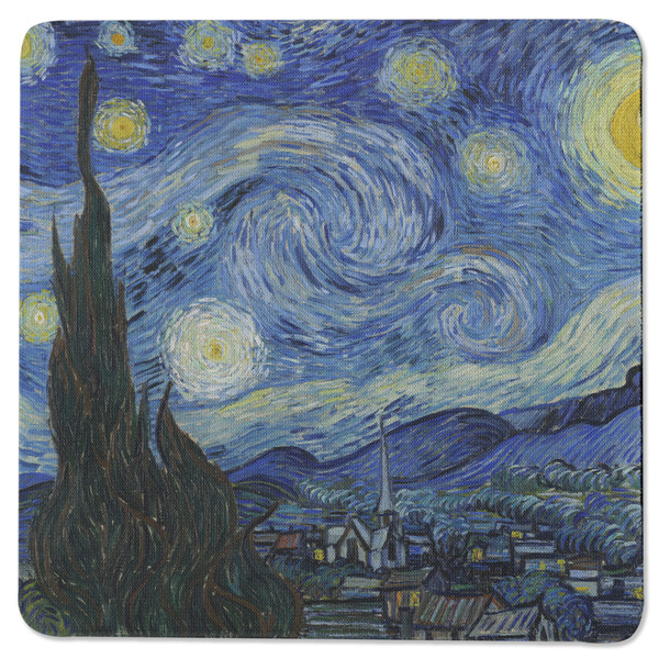 The Starry Night (Van Gogh 1889) Square Coaster Rubber Back - Single