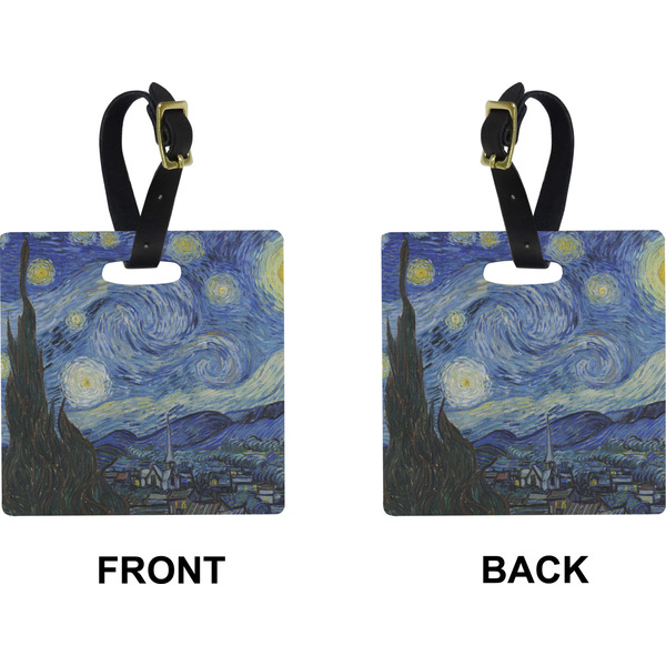 The Starry Night (Van Gogh 1889) Square Luggage Tag (Front + Back)