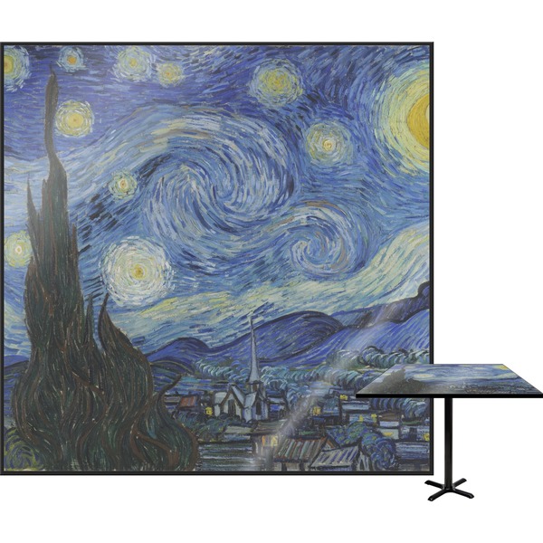 Custom The Starry Night (Van Gogh 1889) Square Table Top - 24"