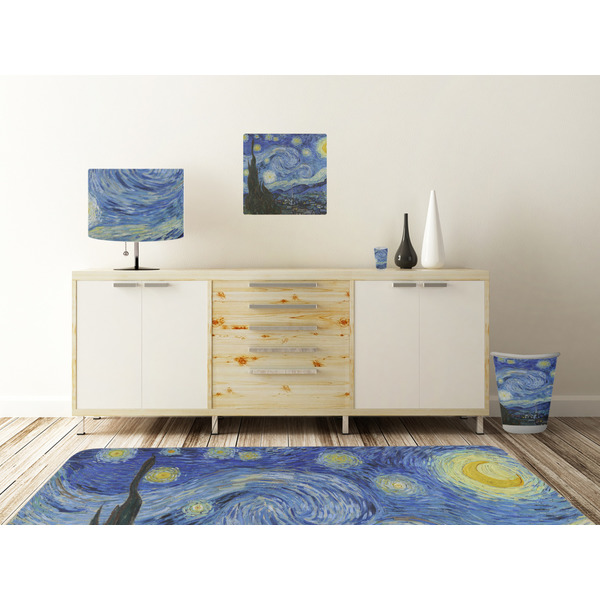 The Starry Night (Van Gogh 1889) Square Wall Decal Wooden Desk