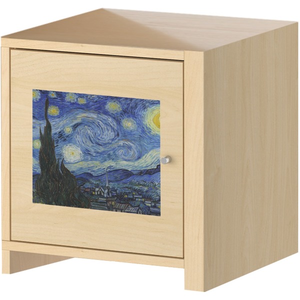 The Starry Night (Van Gogh 1889) Square Wall Decal on Wooden Cabinet