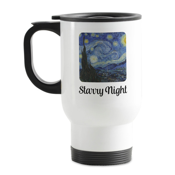 Custom The Starry Night (Van Gogh 1889) Stainless Steel Travel Mug with Handle