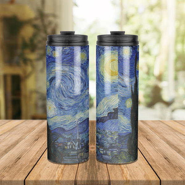 The Starry Night (Van Gogh 1889) Stainless Steel Tumbler - Lifestyle
