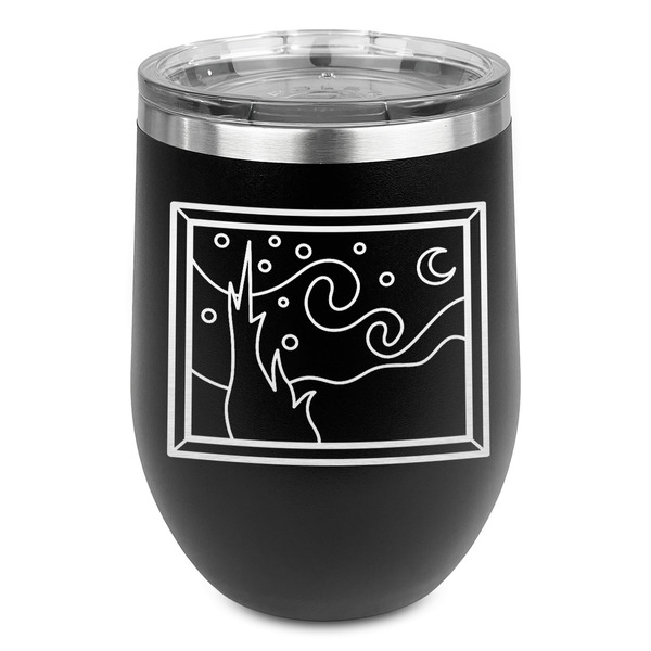 Custom The Starry Night (Van Gogh 1889) Stemless Stainless Steel Wine Tumbler