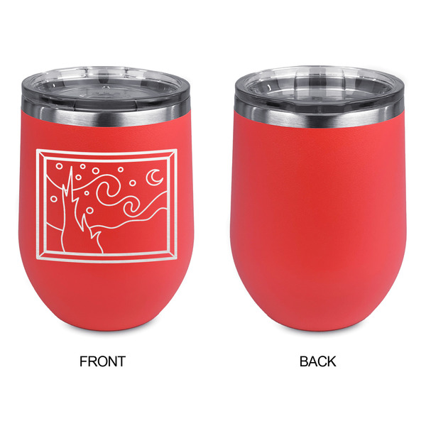 The Starry Night (Van Gogh 1889) Stainless Wine Tumblers - Coral - Single Sided - Approval